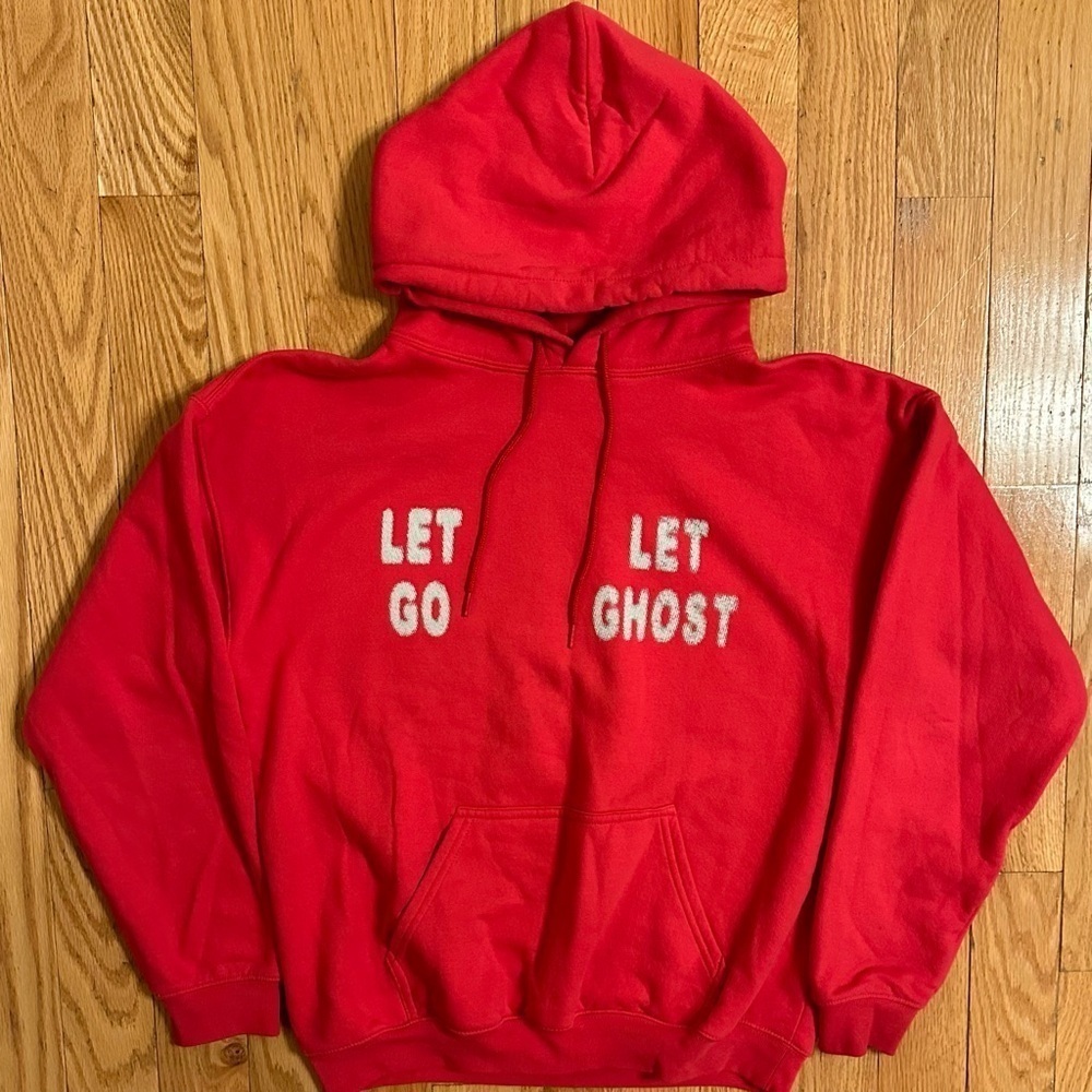 Lonely Ghost "Let Go Let Ghost" Sweatshirt Neon Hot Pink Sz M Adult